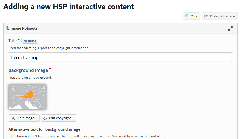 Screenshot create image hotspot