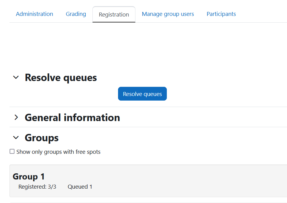 Screenshot: Resolve queues