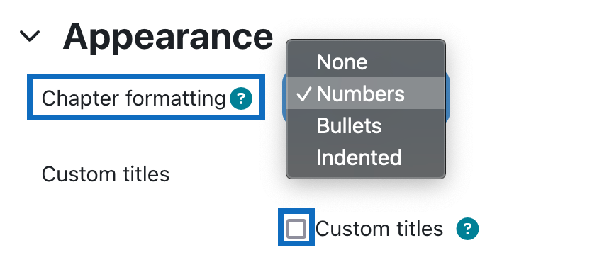 Screenshot shows the various options of the drop-down menu in the section 