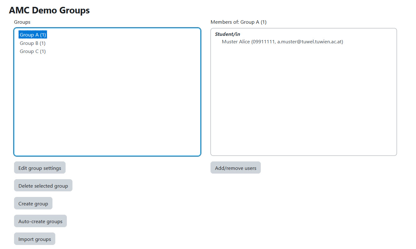 Screenshot: See the results of the import process in the group overview