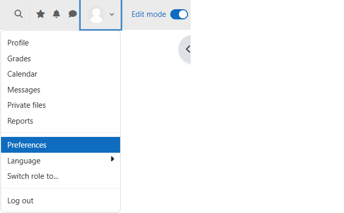 Screenshot: Select profile settings