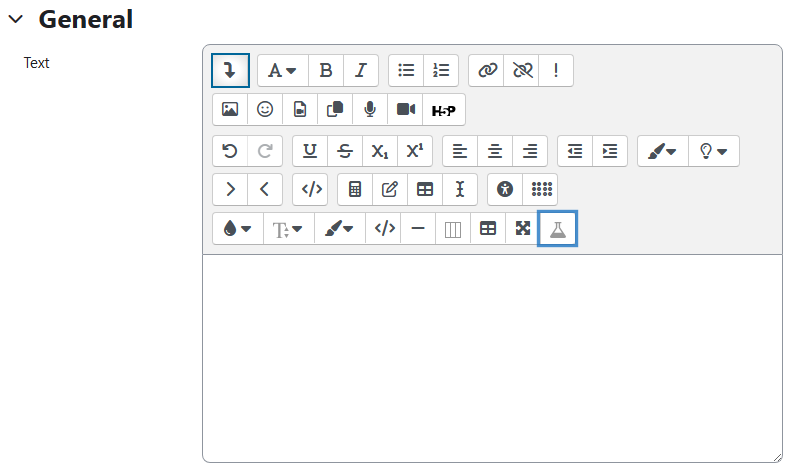 Screenshot: Expand editor to access editor for chemical formulas