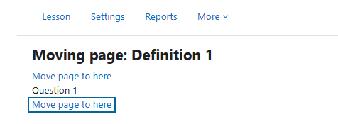 Screenshot: Change position of the page