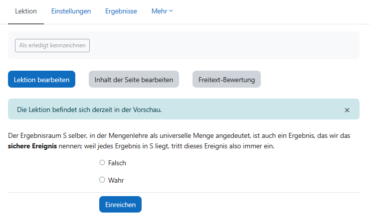 Screenshot: Finales Ergebnis der neuen Reihung