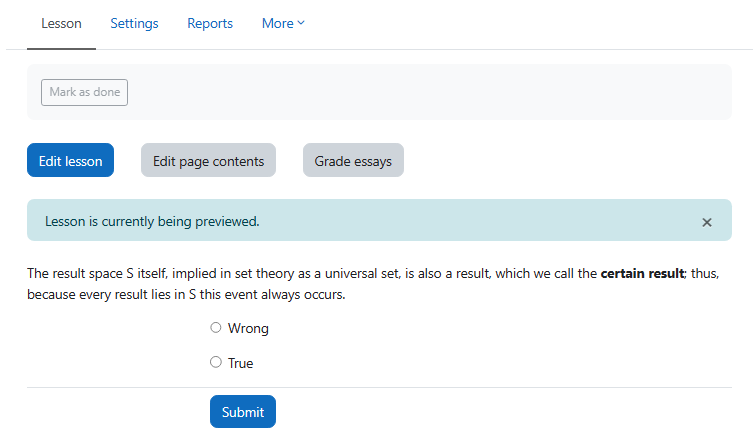 Screenshot: Final result of the new order