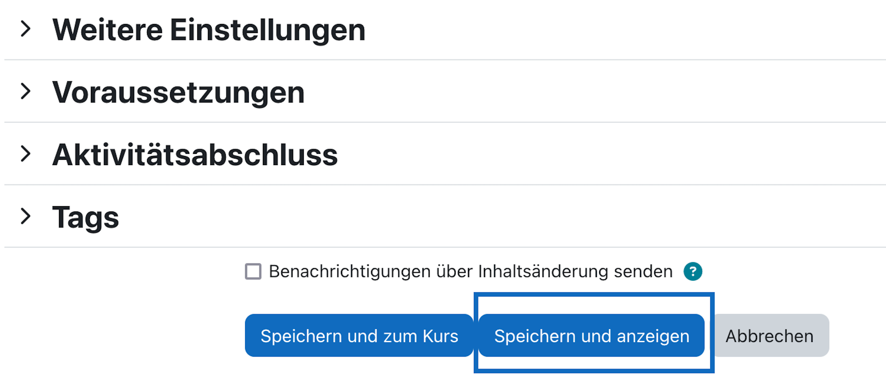 Screenshot zeigt die Schaltfläche 