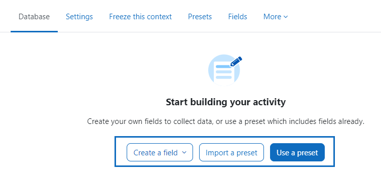 Screenshot create database field