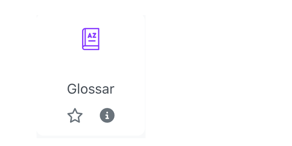 Screenshot zeigt Icon der Aktivität namens Glossar.