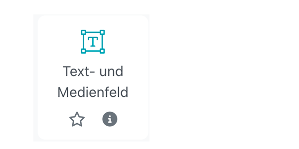 Screenshot zeigt Icon des Material namens Text- und Medienfeld.