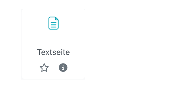 Screenshot zeigt Icon des Material namens Textseite.