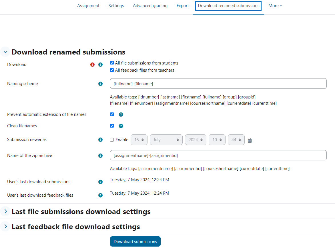 Screenshot-download submissions