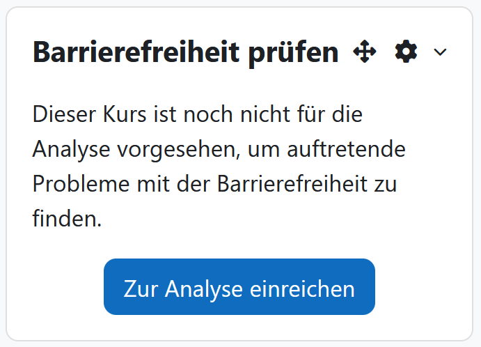 Kennzeichnung der Schaltfläche, um den Kurs zur Analyse einzureichen