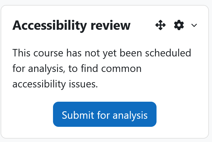 Marking of the button to submit the course for analysis