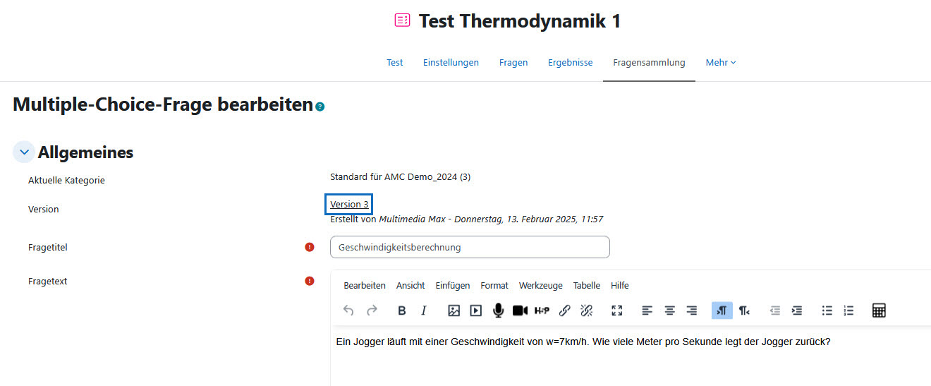 Screenshot: Korrektur einer Multiple-Choice-Frage vornehmen