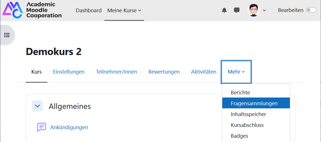 Sreenshot: Über das Register 
