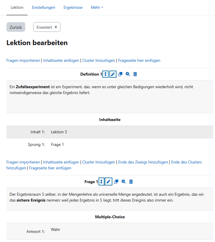 Screenshot Reihnung ändern