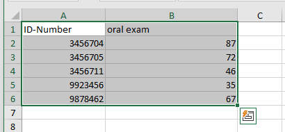 Screenshot import data from excel