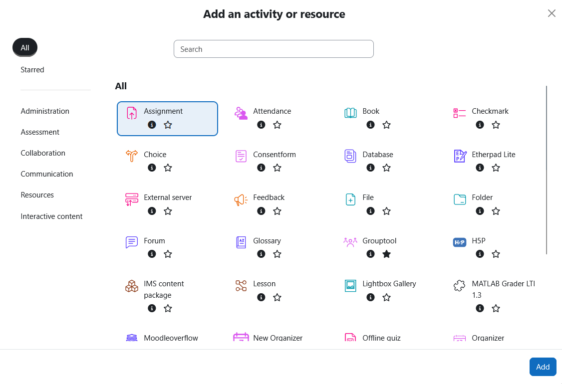 Sreenshot: Activity picker