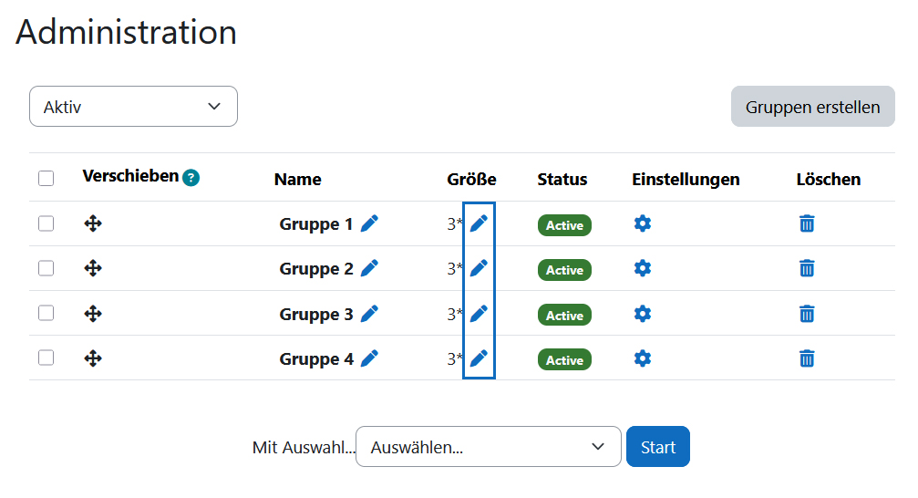 Screenshot: Gruppengröße ändern