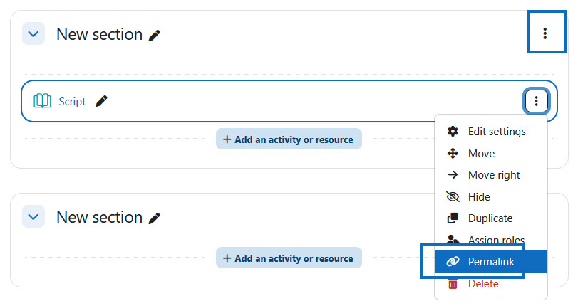 User permalinks in Moodle