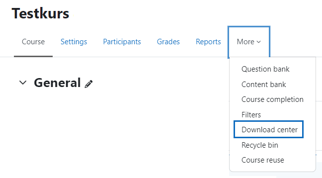 Screenshot Download center Tab