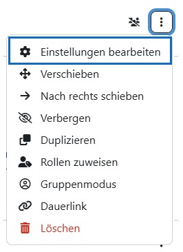 Screenshot Einstellungen Aktivitätsabschluss