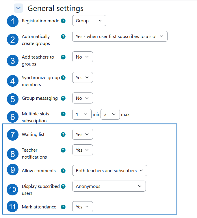 Screenshot: General settings of the New Organizer