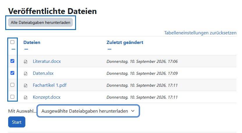 Screenshot: Abschnitt 